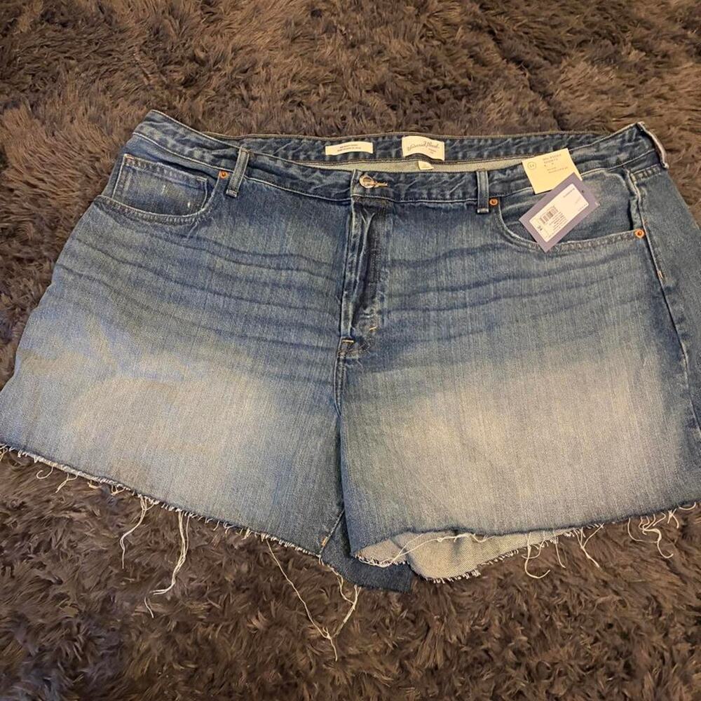 Women's Mid-Rise Baggy Denim Shorts, Size 24